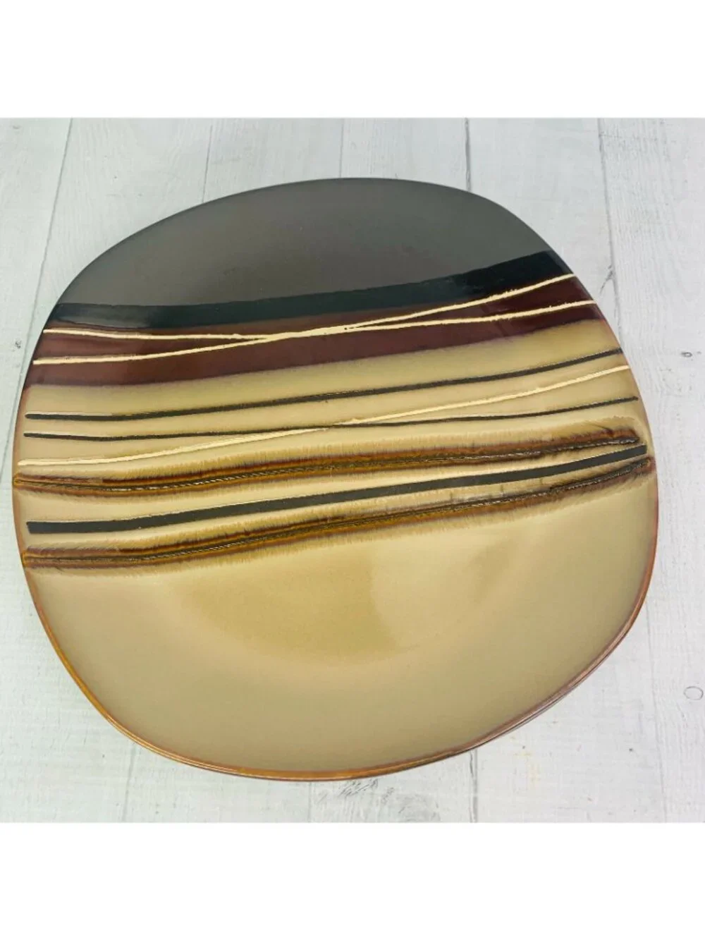 Better Homes And Gardens BAZAAR BURGUNDY Brown Stoneware Dinner Plates Set of 4